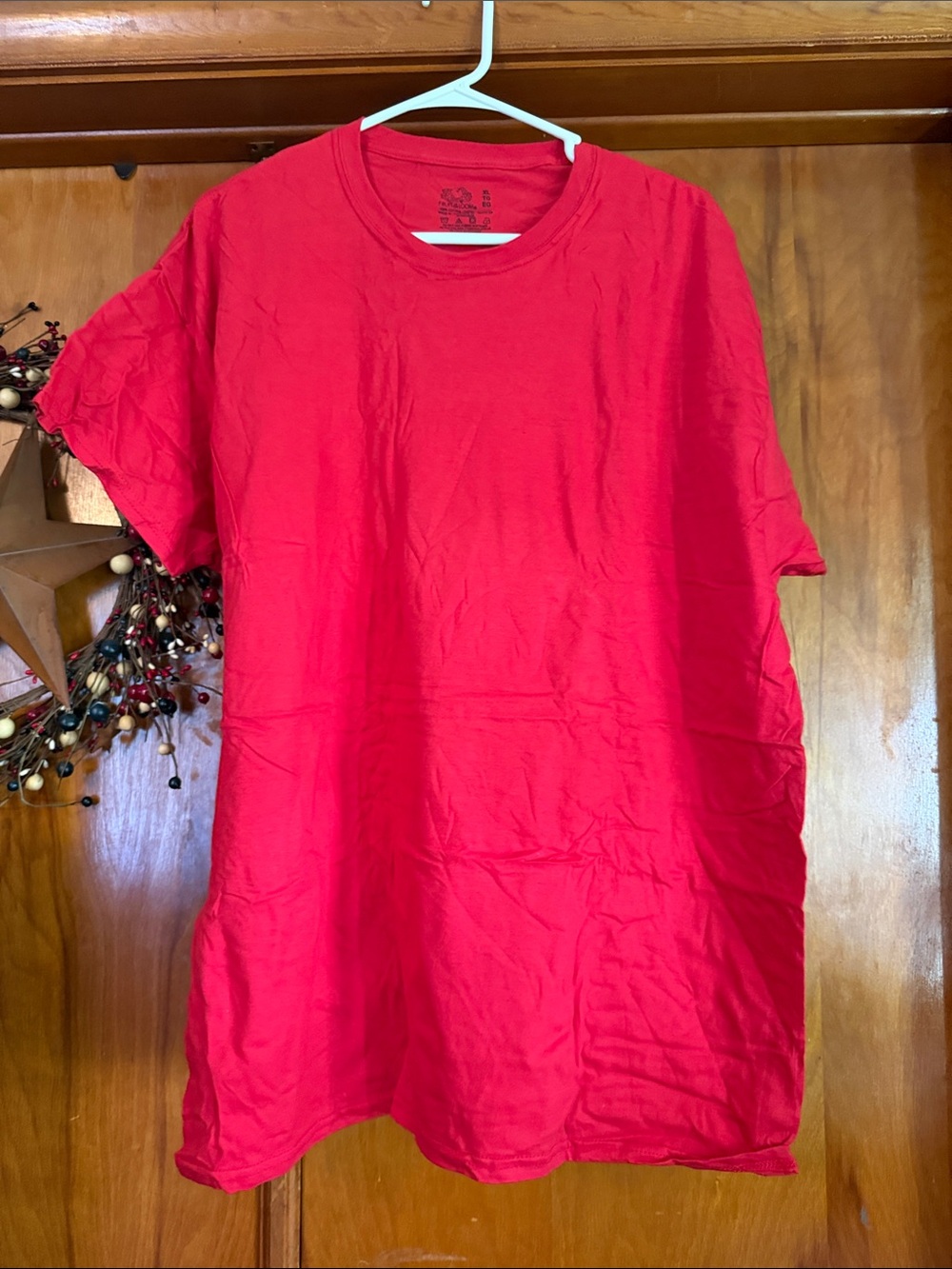 Fruit of the Loom Red Short Sleeve Crew Neck Tee